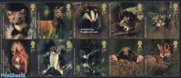 Great Britain 2004 Forest Animals 10v [++++], Mint NH, Nature - Animals (others & Mixed) - Bats - Cats - Deer - Unused Stamps