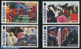 Guernsey 1998 Europa, Festivals 4v, Mint NH, History - Nature - Various - Europa (cept) - Cattle - Folklore - Uniforms - Disfraces