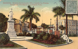 Cuba - HABANA - Estatua De Fernado VII Y Castillo La Fuerza - Ed. Jordi 127 - Kuba