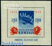 Romania 1946 Labour Day, Aeroplane S/s, Mint NH, Transport - Aircraft & Aviation - Unused Stamps