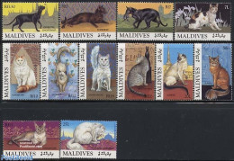 Maldives 1994 Cats 12v, Mint NH, Nature - Cats - Maldives (1965-...)
