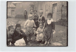 Macedonia - Group Of Macedonian Children - PHOTOGRAPH Size 12 Cm. X 8.5 Cm World War One - Noord-Macedonië