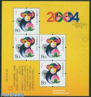 China People’s Republic 2004 Year Of The Monkey S/s, Mint NH, Nature - Various - Monkeys - New Year - Ungebraucht