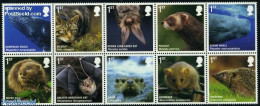 Great Britain 2010 Mammals 10v [++++], Mint NH, Nature - Animals (others & Mixed) - Bats - Cats - Hedgehog - Sea Mammals - Unused Stamps