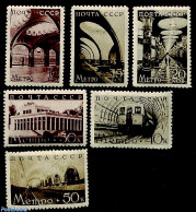 Russia, Soviet Union 1938 Moscow Metro 6v, Unused (hinged), Transport - Railways - Unused Stamps
