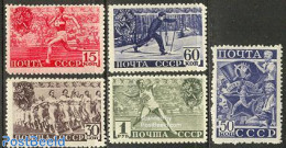 Russia, Soviet Union 1940 All Unions Day 5v, Mint NH, Sport - Skiing - Sport (other And Mixed) - Ungebraucht