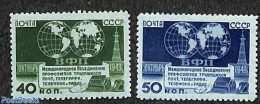 Russia, Soviet Union 1950 International PTT Labour Congress 2v, Unused (hinged), Science - Various - Telecommunication.. - Ungebraucht
