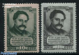 Russia, Soviet Union 1952 S. Ordshonikidse 2v, Mint NH, History - Politicians - Unused Stamps