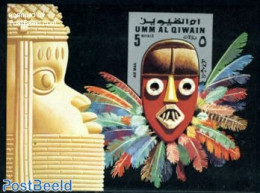 Umm Al-Quwain 1972 Masks S/s, Mint NH, Various - Folklore - Umm Al-Qiwain