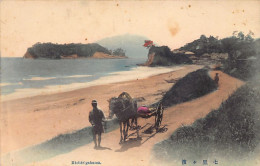 Japan - Shichirigahama - General View Of The Beach And A Japanese Peasant Cart - Sonstige & Ohne Zuordnung