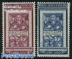 Vatican 1951 Decretum Gratiani 2v, Unused (hinged) - Unused Stamps