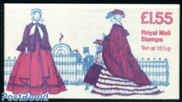 Great Britain 1982 Definitives Booklet, Costumes 1850-1860. Selvedge At Right, Mint NH, Stamp Booklets - Art - Fashion - Unused Stamps