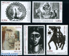 Greece 2011 20th Century Art 5v, Mint NH, Nature - Transport - Birds - Horses - Poultry - Ships And Boats - Art - Pain.. - Ungebraucht