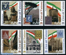 Vatican 2011 150 Years United Italy 6v, Mint NH, Nature - Religion - Horses - Churches, Temples, Mosques, Synagogues -.. - Unused Stamps