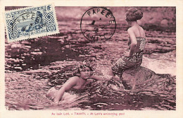 TAHITI - Au Bain Loti - Femmes Polynésiennes - CARTE MAXIMUM - MAXIMUM CARD - Ed. G. Spitz  - Polynésie Française