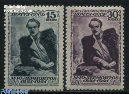 Russia, Soviet Union 1941 M.J. Lermontow 2v, Unused (hinged), Art - Authors - Paintings - Unused Stamps
