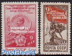 Russia, Soviet Union 1950 End Of World War II 2v, Unused (hinged), History - Decorations - Militarism - Nuovi