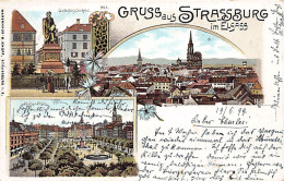 Souvenir De STRASBOURG - Place Kleber - Place Gutenberg - Ed. Warenhaus M.Knopf - Strasbourg
