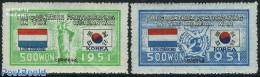 Korea, South 1951 UNO War Support, Luxemburg 2v, Mint NH, History - Nature - Birds - Corée Du Sud