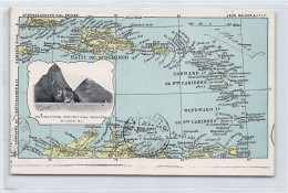 Saint Lucia - Map Of West Indies - The Two Pitons - Publ. J. Bartholomew & Co.  - Santa Lucía