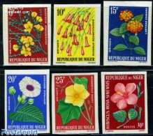 Niger 1964 Flowers 6v, Imperforated, Mint NH, Nature - Flowers & Plants - Niger (1960-...)