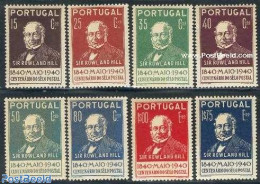 Portugal 1940 Stamp Centenary 8v, Unused (hinged), 100 Years Stamps - Sir Rowland Hill - Ungebraucht