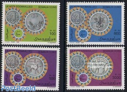 Somalia 1996 Coins 4v, Mint NH, Various - Money On Stamps - Monnaies