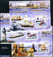 Guinea Bissau 2006 Lighthouses & Ships 3 S/s, Mint NH, Transport - Various - Ships And Boats - Lighthouses & Safety At.. - Ships