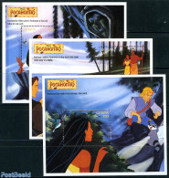 Guyana 1995 Pocahontas 3 S/s, Mint NH, Art - Disney - Disney