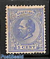 Netherlands 1877 5c, Perf. 13.5:13.25, Large Holes, Stamp Out Of Se, Unused (hinged) - Nuevos