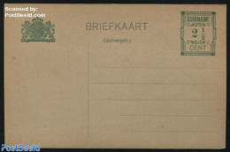 Suriname, Colony 1912 Postcard 2.5c Green, Unused Postal Stationary - Autres & Non Classés