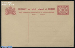 Suriname, Colony 1926 Reply Paid Postcard 10/10c Carmine, Unused Postal Stationary - Autres & Non Classés