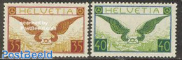 Switzerland 1929 Airmail 2v, Normal Paper, Mint NH - Ongebruikt