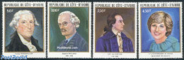 Ivory Coast 1982 Anniversaries 4v, Mint NH, History - Science - American Presidents - Charles & Diana - Kings & Queens.. - Ungebraucht