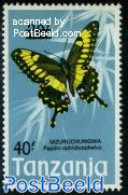 Tanzania 1975 40Sh @ 20Sh Overprint, Stamp Out Of Set, Mint NH, Nature - Butterflies - Tansania (1964-...)