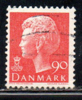 DANEMARK DANMARK DENMARK DANIMARCA 1974 1981 QUEEN MARGRETHE 90o USED USATO OBLITERE' - Used Stamps