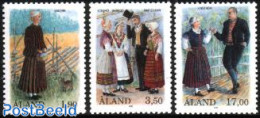 Aland 1993 Costumes 3v, Mint NH, Nature - Performance Art - Various - Cats - Dance & Ballet - Costumes - Baile