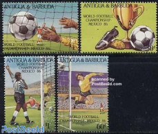 Antigua & Barbuda 1986 World Cup Football 4v, Mint NH, Sport - Football - Antigua And Barbuda (1981-...)