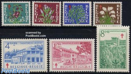 Belgium 1950 Anti Tuberculosis 7v, Mint NH, Health - Nature - Anti Tuberculosis - Flowers & Plants - Ongebruikt