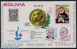 Bolivia 1976 Nobel Prize S/s, Mint NH, History - Nobel Prize Winners - Stamps On Stamps - Prix Nobel