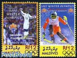 Maldives 2002 Olympic Winter Games 2v, Mint NH, Sport - Olympic Winter Games - Skiing - Skisport