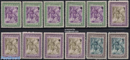San Marino 1947 Reconstruction Overprints 12v, Unused (hinged) - Unused Stamps