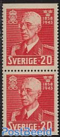 Sweden 1943 King Gustaf V Birthday Booklet Pair, Mint NH, History - Kings & Queens (Royalty) - Nuevos
