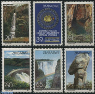 Zimbabwe 1991 Commonwealth Conference 6v, Mint NH, Nature - Water, Dams & Falls - Zimbabwe (1980-...)