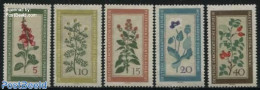 Germany, DDR 1960 Medical Plants 5v, Mint NH, Health - Nature - Health - Flowers & Plants - Roses - Unused Stamps