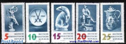 Germany, DDR 1960 Porcelain 5v, Mint NH, Nature - Animals (others & Mixed) - Art - Art & Antique Objects - Ceramics - Unused Stamps