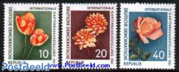 Germany, DDR 1961 Garden Expo 3v, Mint NH, Nature - Flowers & Plants - Gardens - Roses - Nuevos