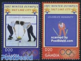 Gambia 2002 Salt Lake City 2v, Mint NH, Sport - Olympic Winter Games - Skiing - Sci
