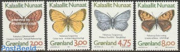 Greenland 1997 Butterflies 4v Phosphor (from Sheet), Mint NH, Nature - Butterflies - Neufs