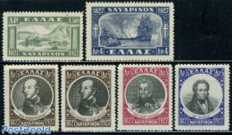 Greece 1927 Navarino Sea Battle 6v, Unused (hinged), Transport - Ships And Boats - Unused Stamps